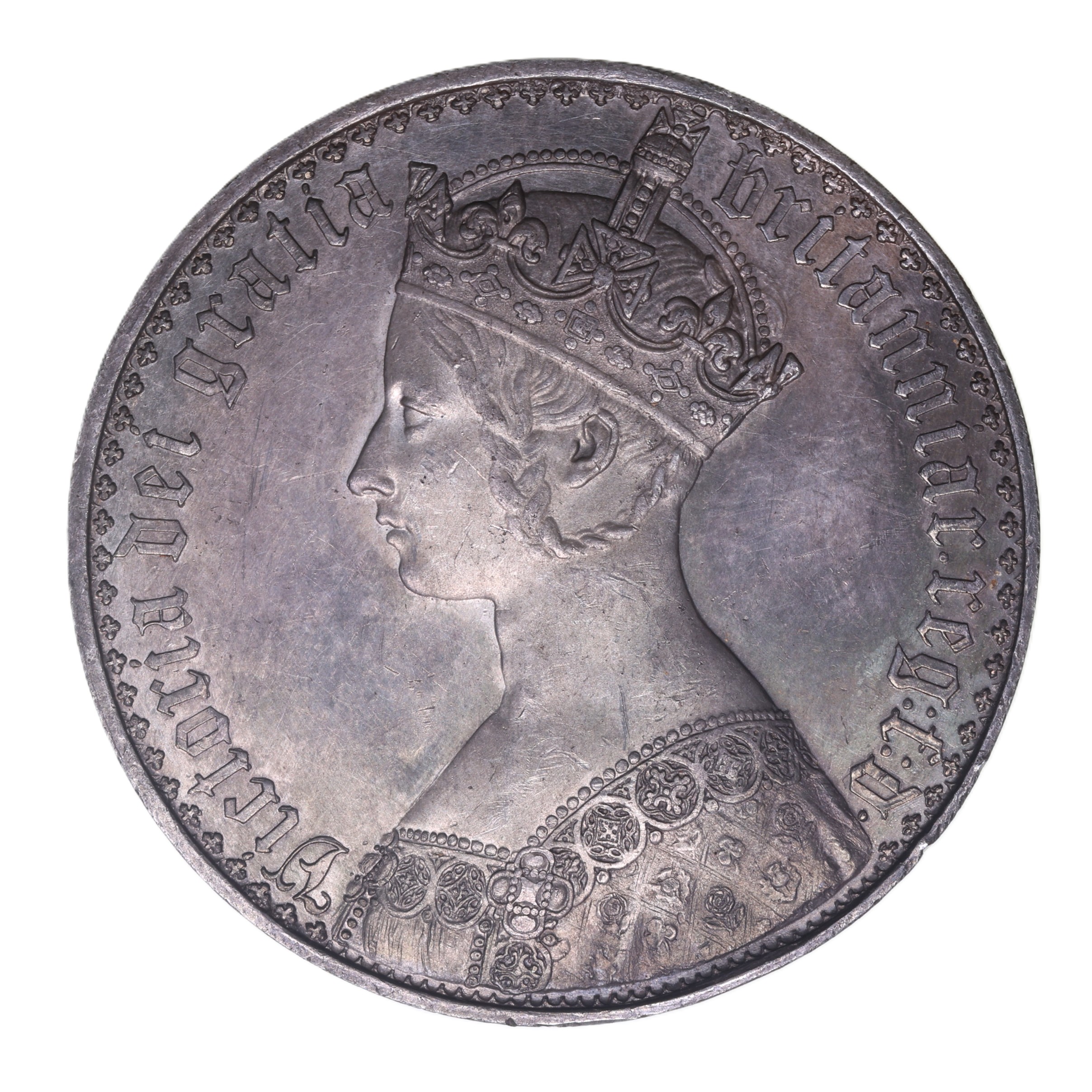 Victoria AD 1837-1901 Silver Gothic Crown AD 1847 Plain Edge Proof