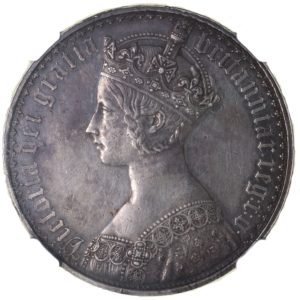 Victoria AD 1837-1901 Silver Gothic Crown AD 1853 *NGC PF53*