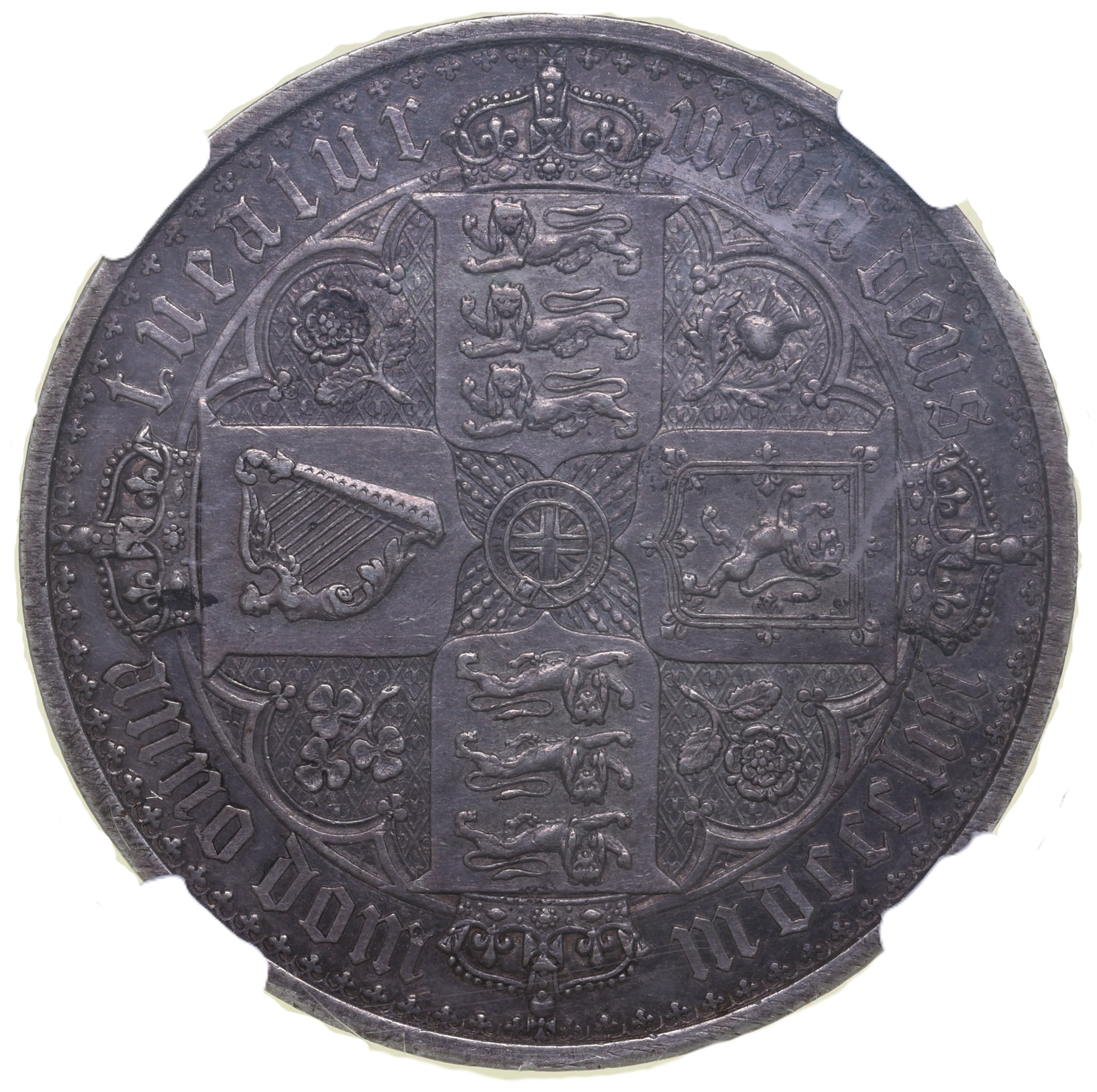 Victoria AD 1837-1901 Silver Gothic Crown AD 1853 *NGC PF53* - Image 2