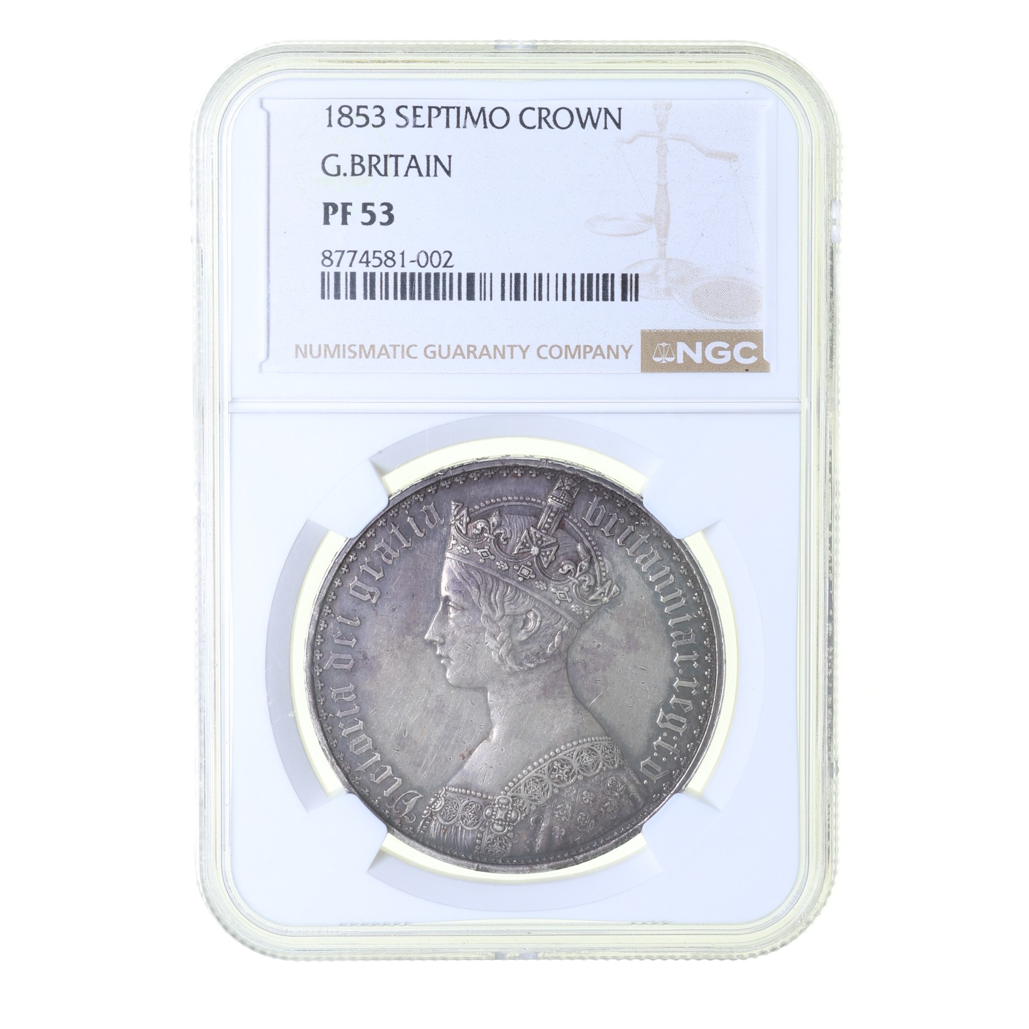 Victoria AD 1837-1901 Silver Gothic Crown AD 1853 *NGC PF53* - Image 3