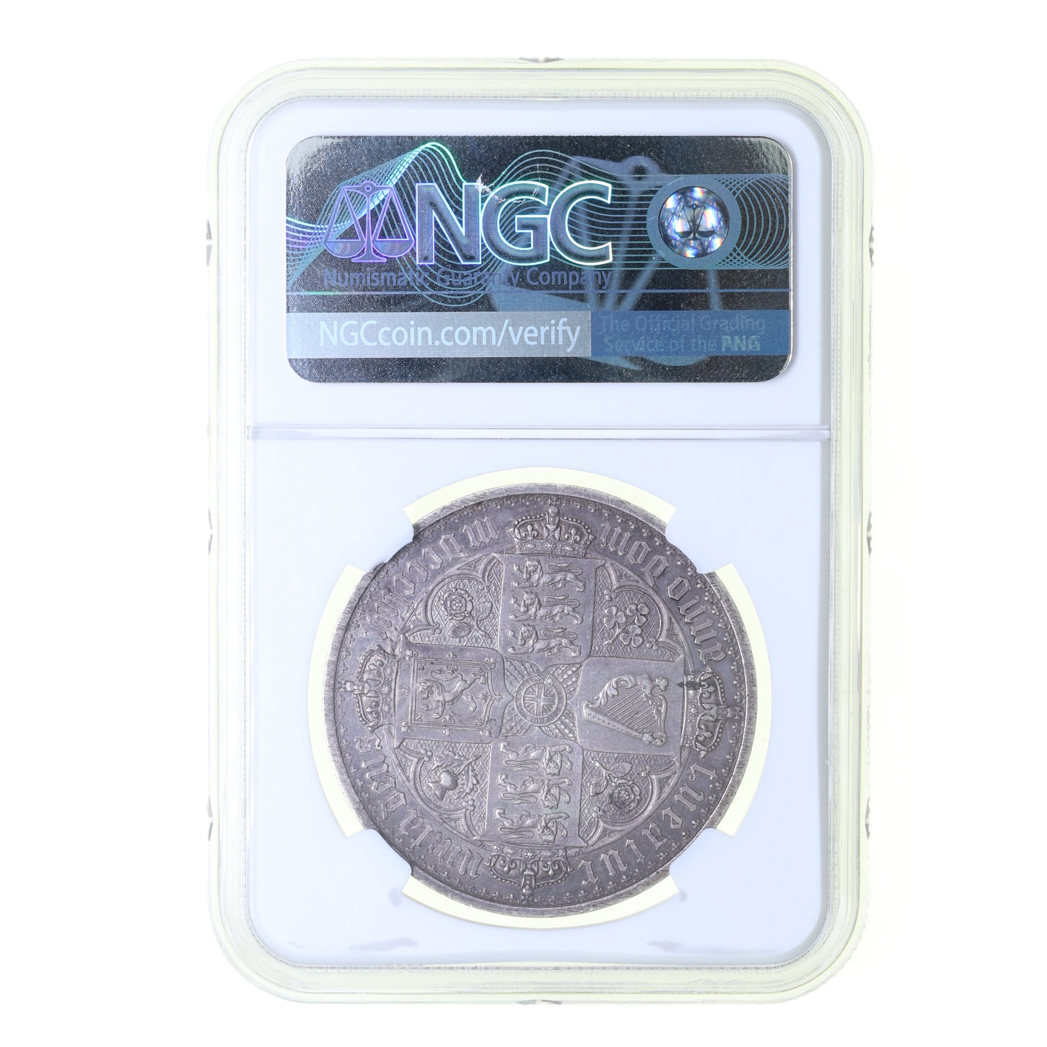 Victoria AD 1837-1901 Silver Gothic Crown AD 1853 *NGC PF53* - Image 4