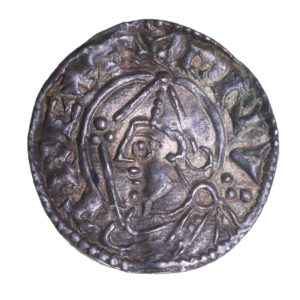 Cnut AD 1016-1035 Silver Penny Pointed Helmet Type Shaftesbury