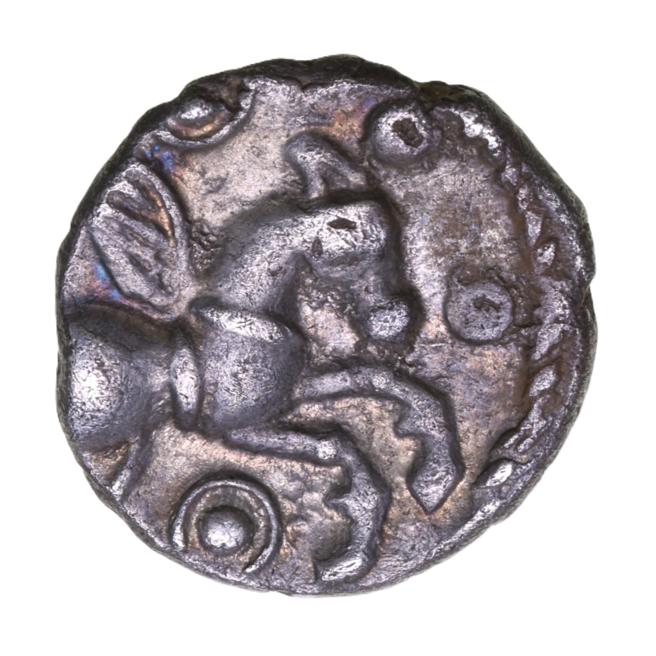 Cantiaci 1st Century BC Torc Head Pegasus Silver Unit *Extremely rare* - Image 2