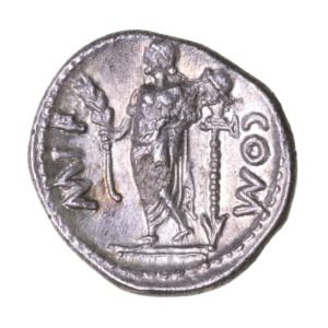 Regini & Atrebates Verica c. AD 10-40 Verica Head on Spear Silver Unit *Scarce*