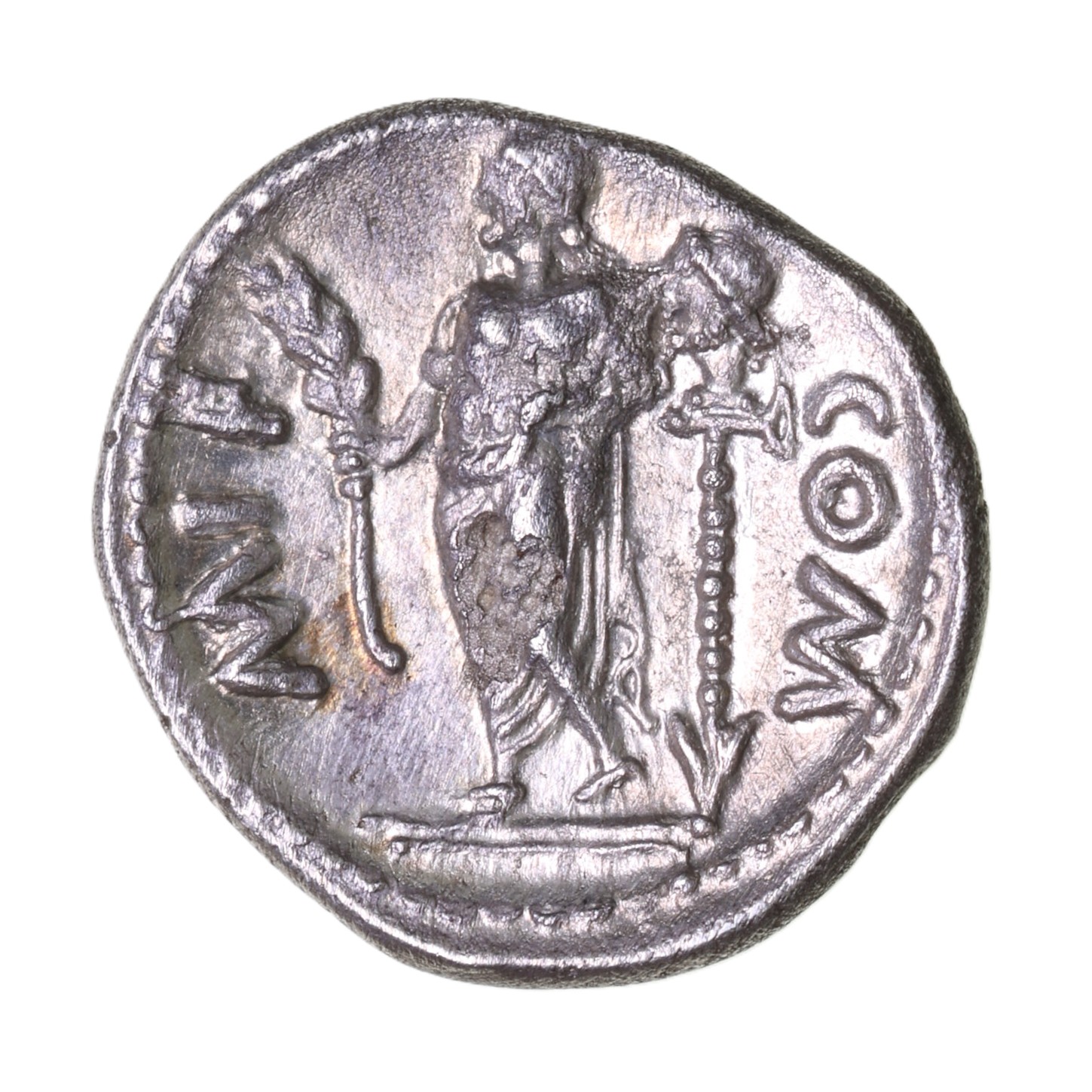 Regini & Atrebates Verica c. AD 10-40 Verica Head on Spear Silver Unit *Scarce*