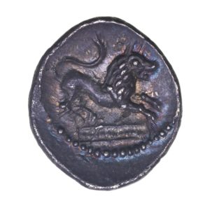 Regini & Atrebates Epaticcus c. AD 20-40 Epaticcus Box Lion Silver Unit *Excessively Rare*
