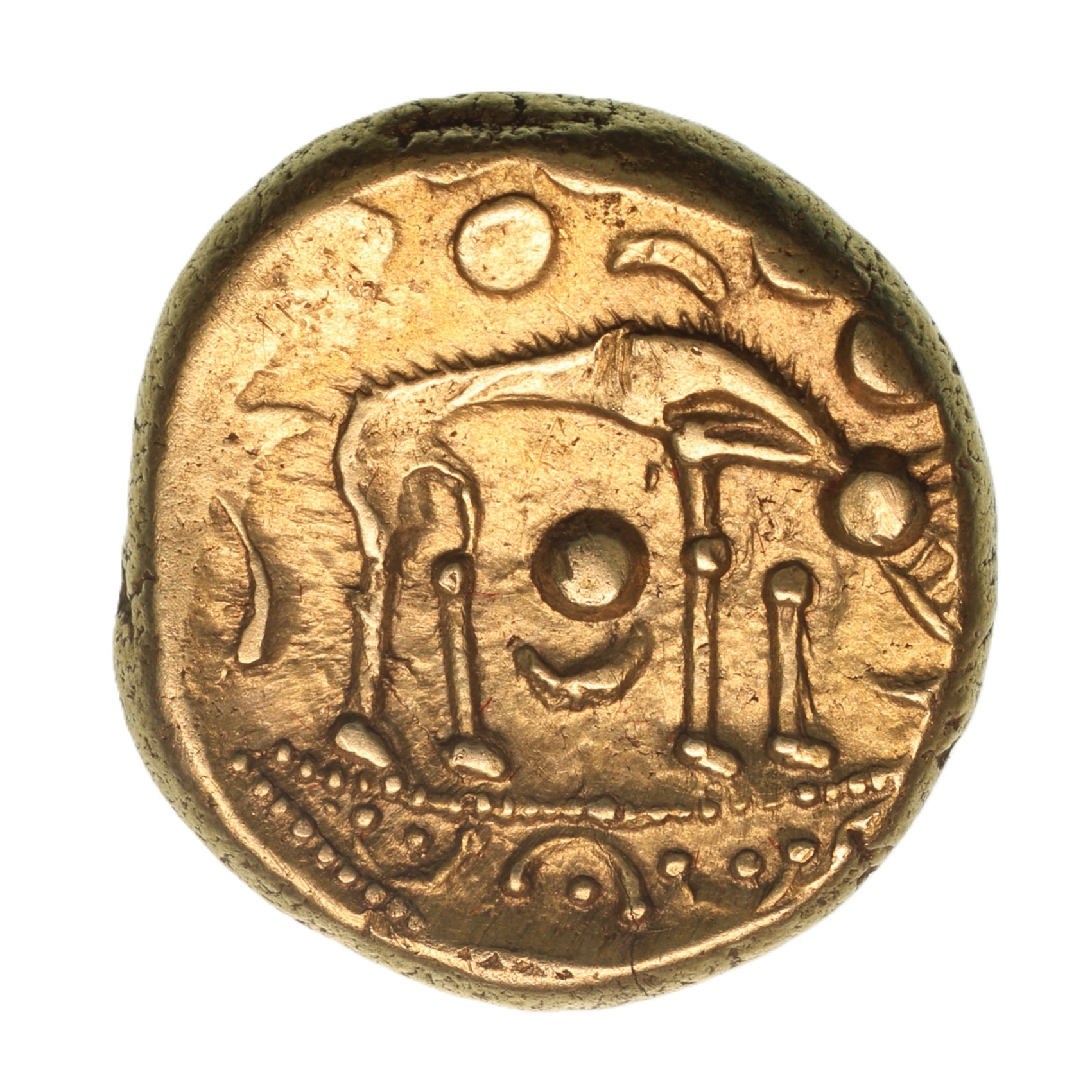 Iceni 1st Century BC Norfolk Wolf Right Type Gold Stater *Scarce*
