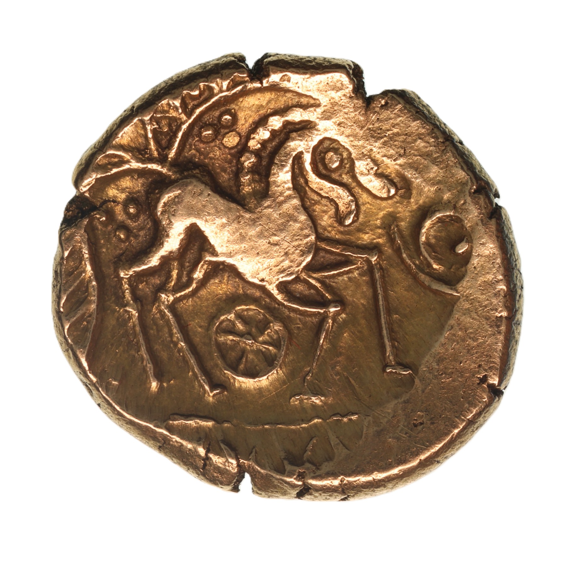 Iceni 1st Century BC Freckenham Flower Crescent Type Gold Stater *Rare*
