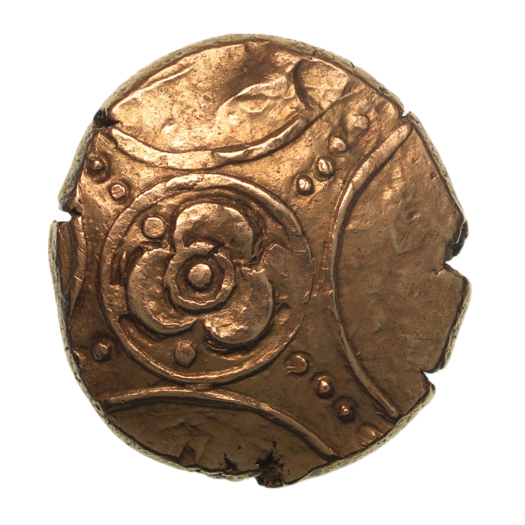 Iceni 1st Century BC Freckenham Flower Crescent Type Gold Stater *Rare* - Image 2