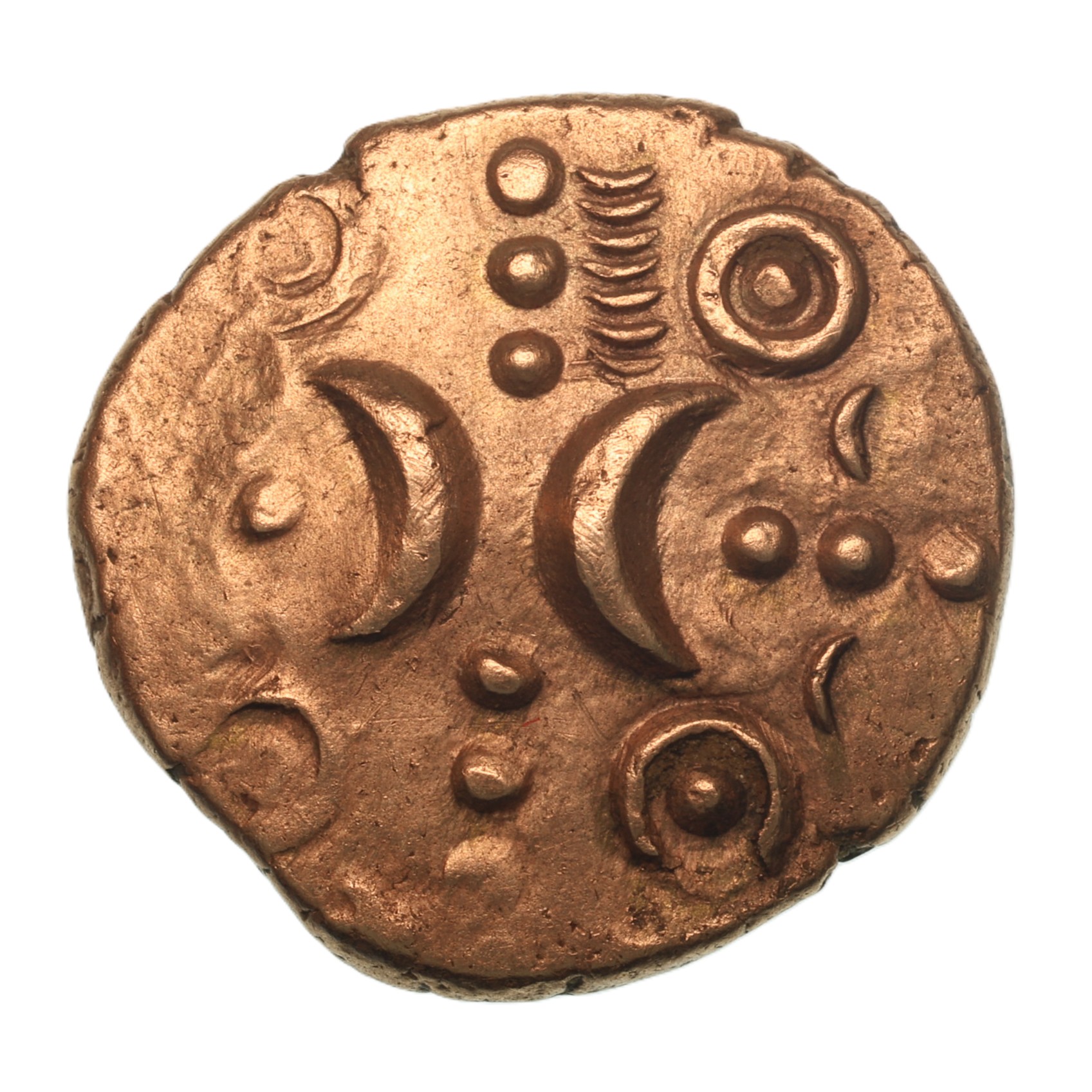 Iceni 1st Century BC Freckenham Crescents Moon Faces Type Gold Stater *Extremely Rare* - Image 2