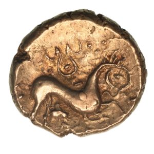 Iceni Ecen c. AD 10-43 Ecen Ece Triple Moons Gold Stater *Excessively Rare*
