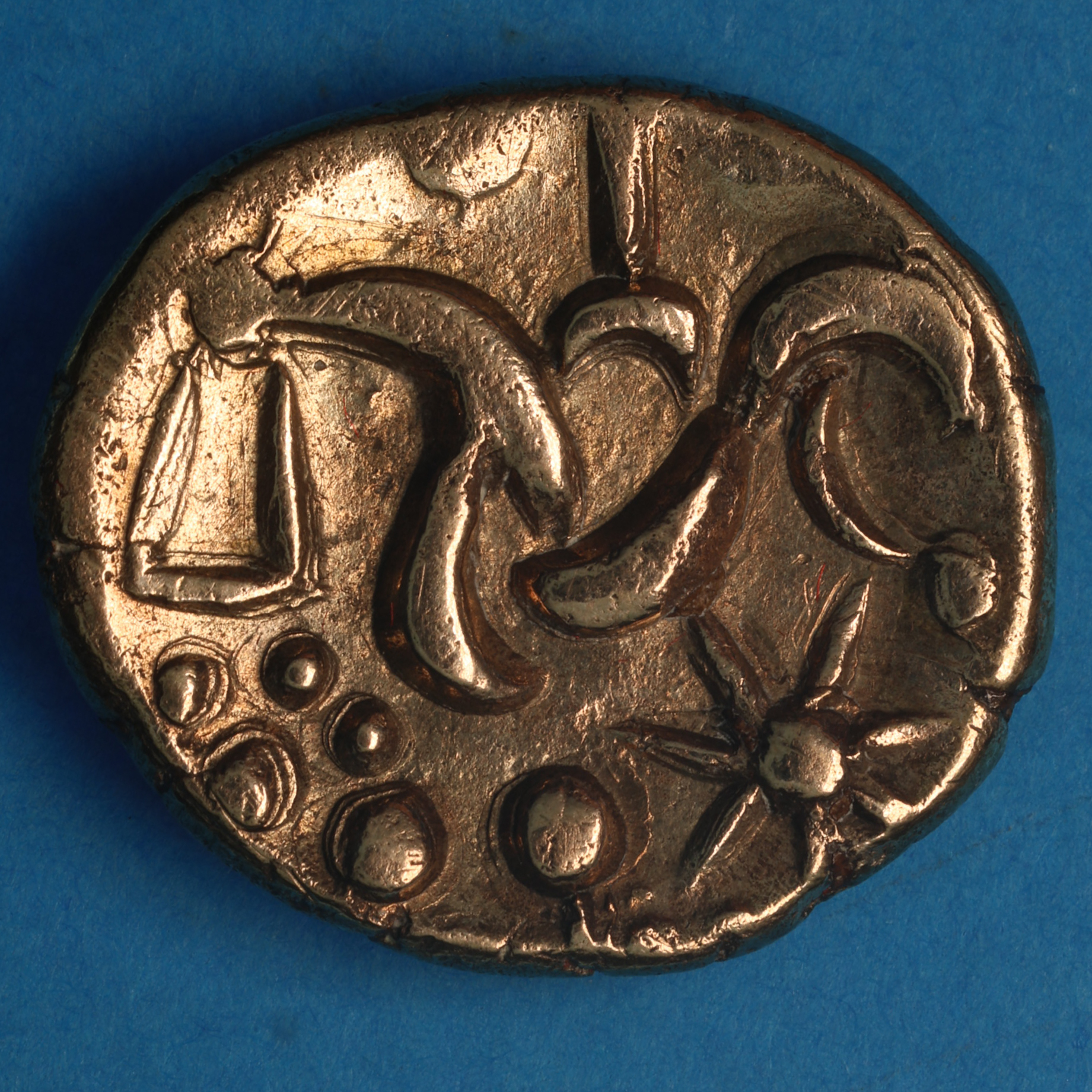 Corieltavi late 1st Century BC South Ferriby Ladder Gold Stater *Extremely Rare* - Image 3