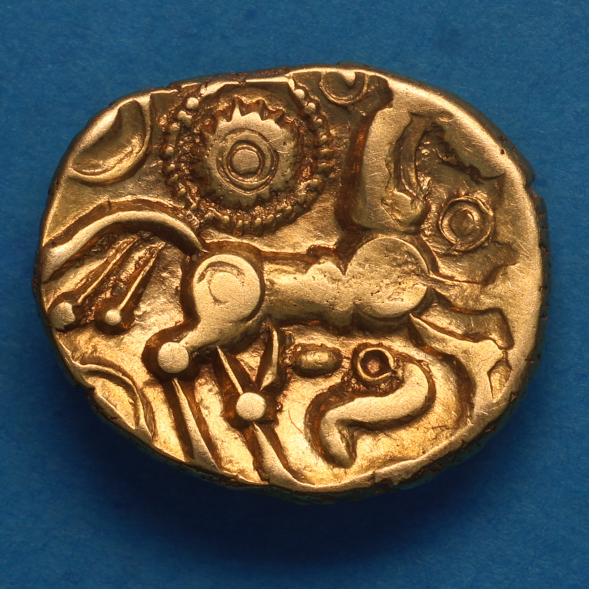 Dobunni 1st Century BC Sunburst Little Horse Gold Quarter Stater *Very Rare* - Image 3
