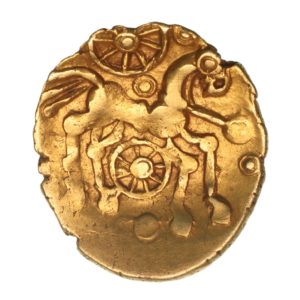 East Wiltshire c.50-35 BC Three Wheels Gold Quarter Stater *Extremely Rare*