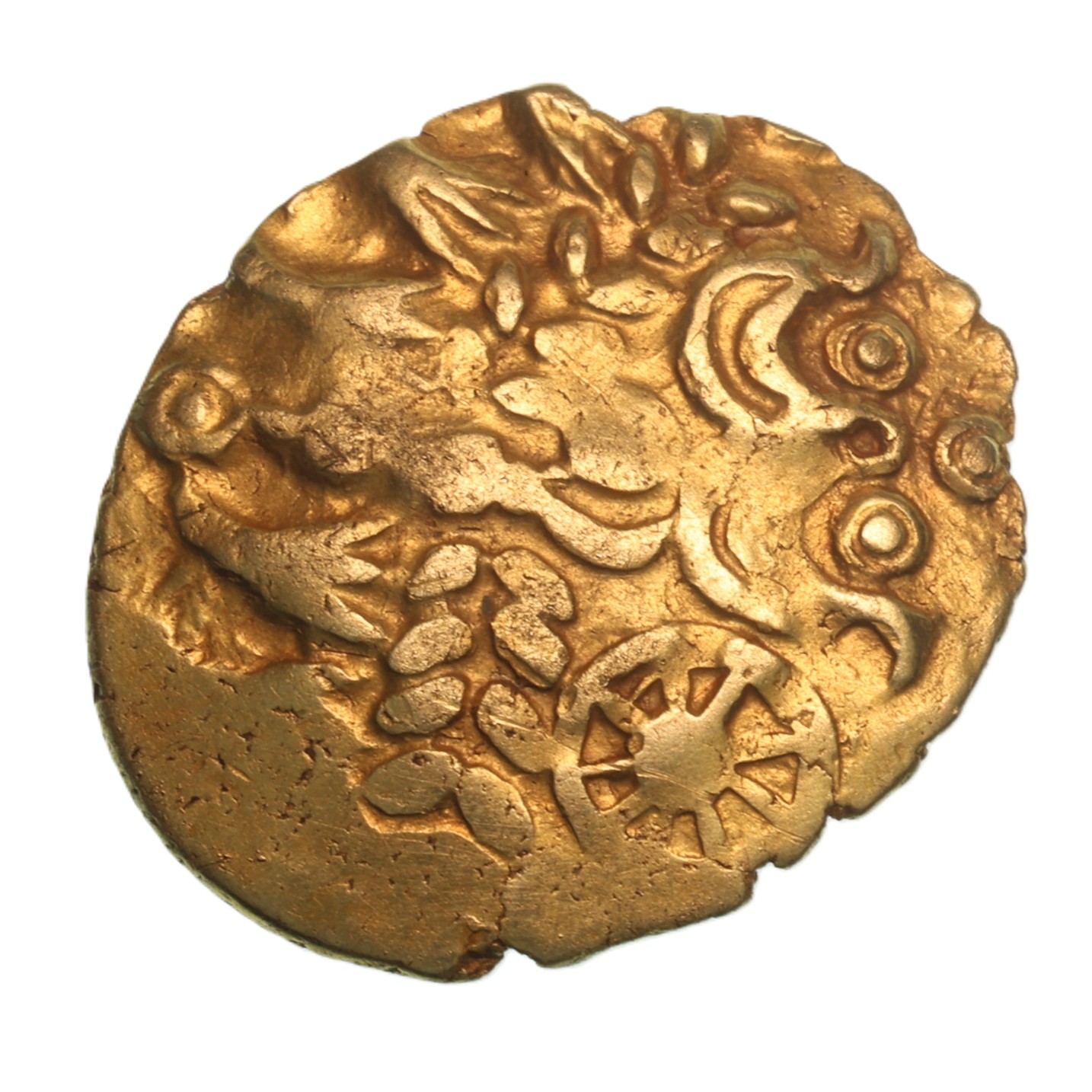 East Wiltshire c.50-35 BC Three Wheels Gold Quarter Stater *Extremely Rare* - Image 2