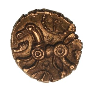 East Wiltshire c.50-35 BC Wiltshire Wheels Gold Quarter Stater *Extremely Rare*