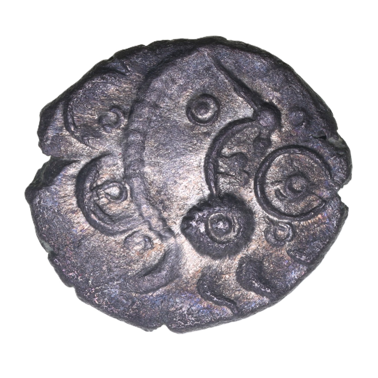 East Wiltshire c.50-35 BC Upavon Moon Head Silver Unit *Scarce*