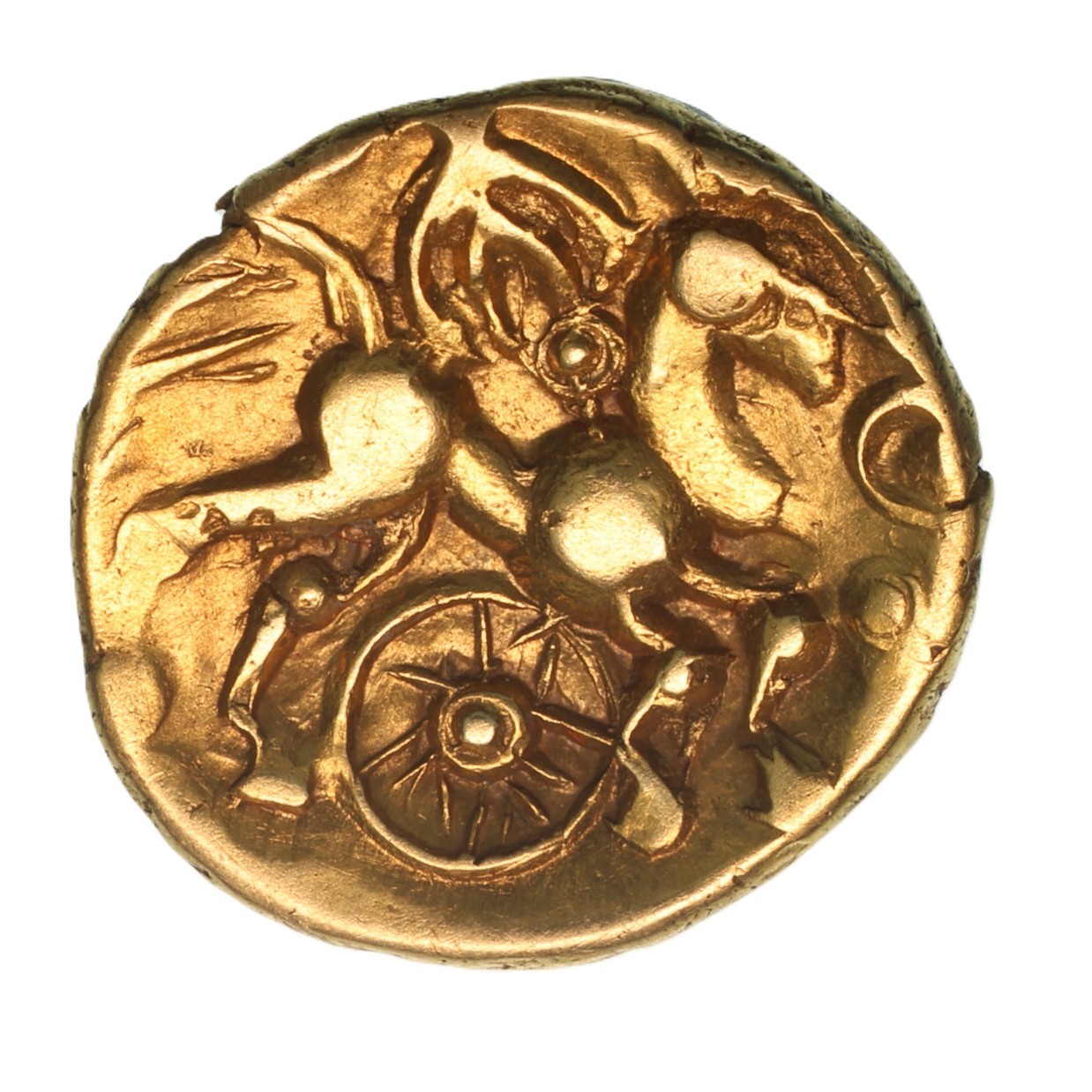 Eastern 1st Century BC Essex Wheels Gold Quarter Stater *Very Rare*