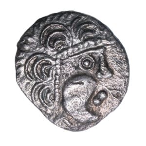 Trinovantes Dubnovellaunos c. 5 BC-AD 10 Dubnovellaunos V-Sign Silver Unit *Very Rare*