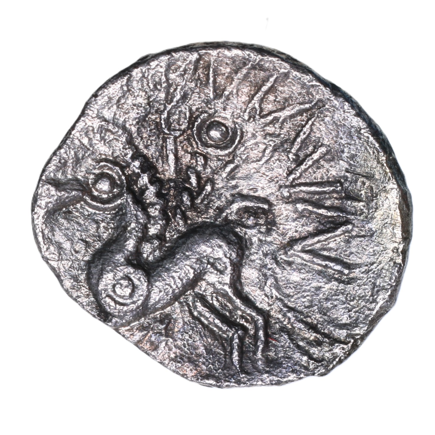 Trinovantes Dubnovellaunos c. 5 BC-AD 10 Dubnovellaunos V-Sign Silver Unit *Very Rare* - Image 2