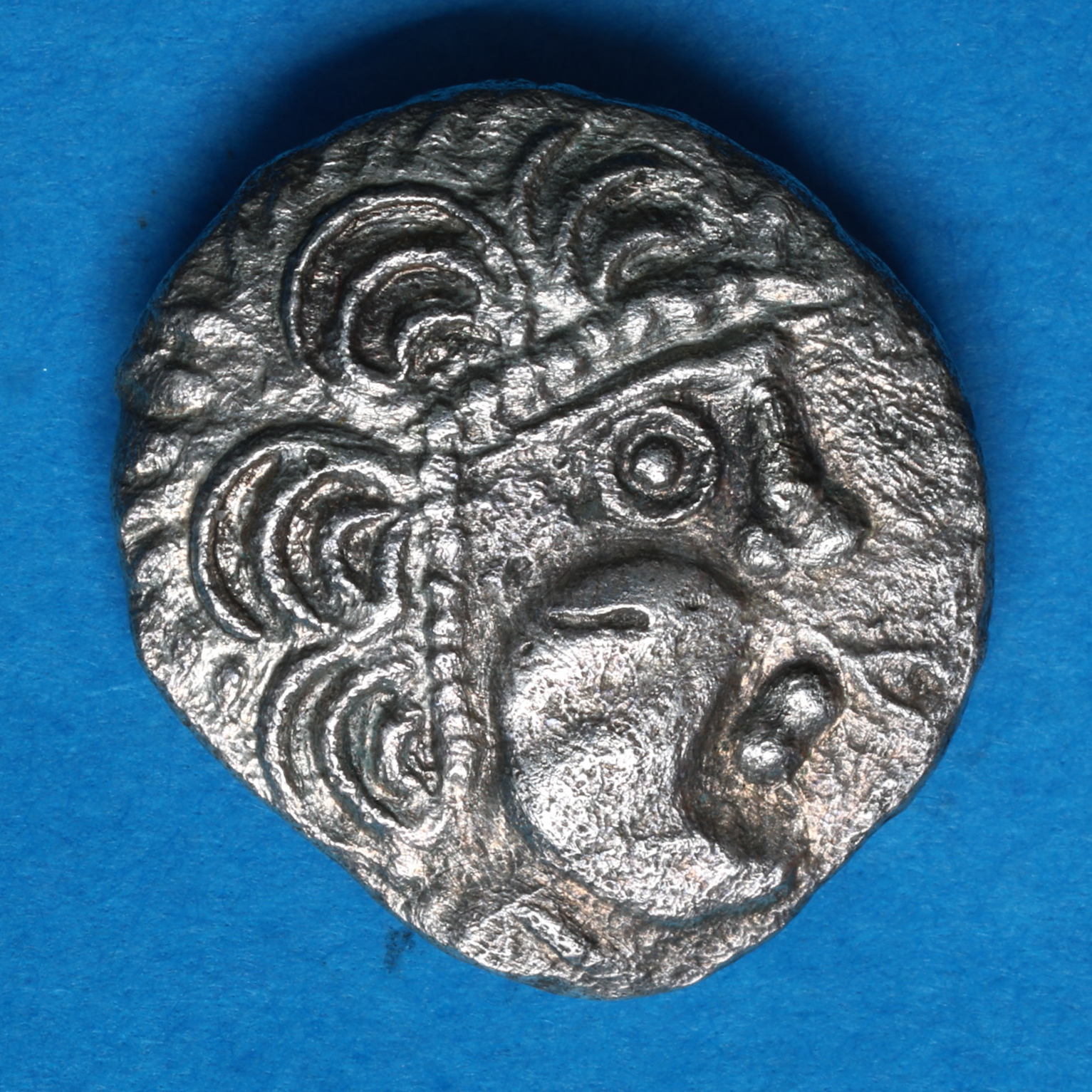 Trinovantes Dubnovellaunos c. 5 BC-AD 10 Dubnovellaunos V-Sign Silver Unit *Very Rare* - Image 3