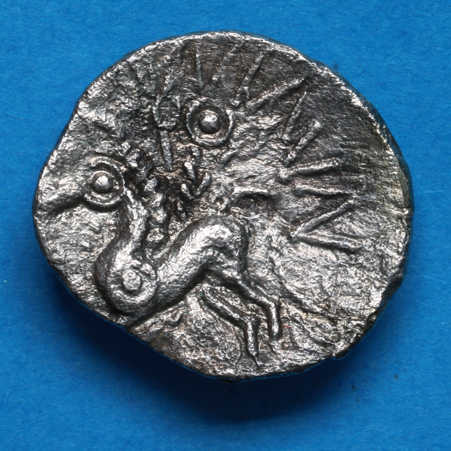 Trinovantes Dubnovellaunos c. 5 BC-AD 10 Dubnovellaunos V-Sign Silver Unit *Very Rare* - Image 4