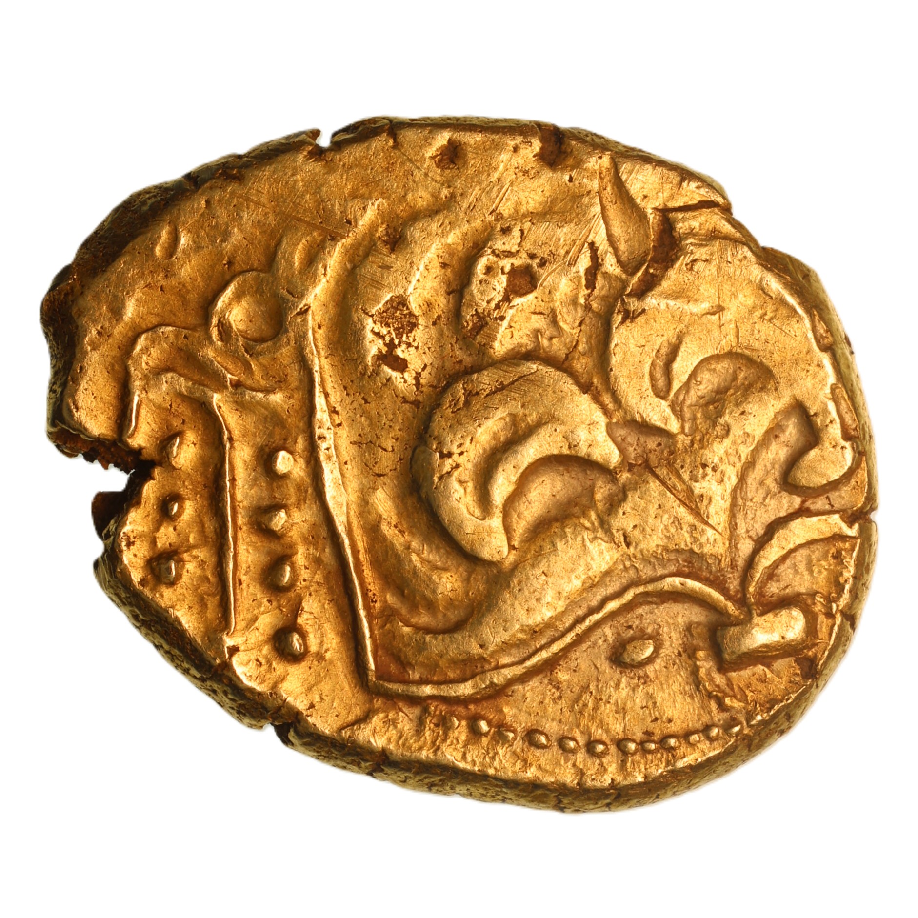 Catuvellauni 1st Century BC Ingoldisthorpe Crescents Gold Stater *Extremely Rare* - Image 2