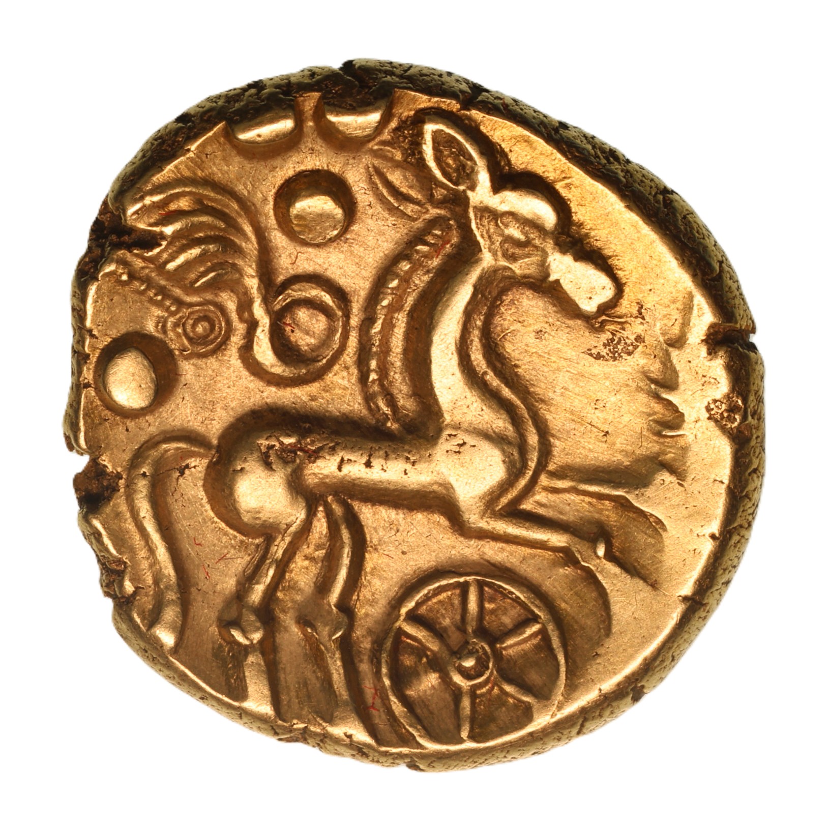 Catuvellauni 1st Century BC Middle Whaddon Chase Big Wheel type Gold Stater *Scarce*