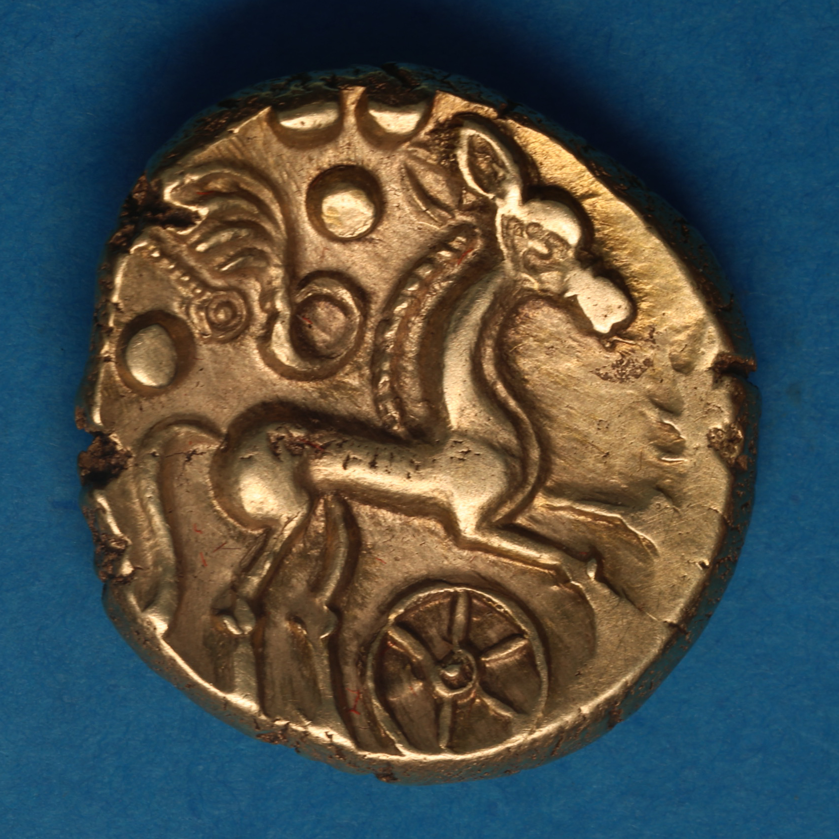 Catuvellauni 1st Century BC Middle Whaddon Chase Big Wheel type Gold Stater *Scarce* - Image 3