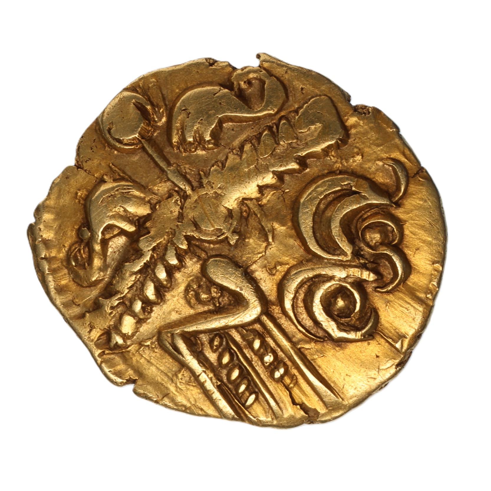 Catuvellauni 1st Century BC Whaddon Wings Gold Quarter Stater *Extremely Rare* - Image 2