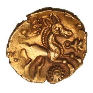 Catuvellauni 1st Century BC Harlow Wheel Gold Quarter Stater *Extremely Rare*