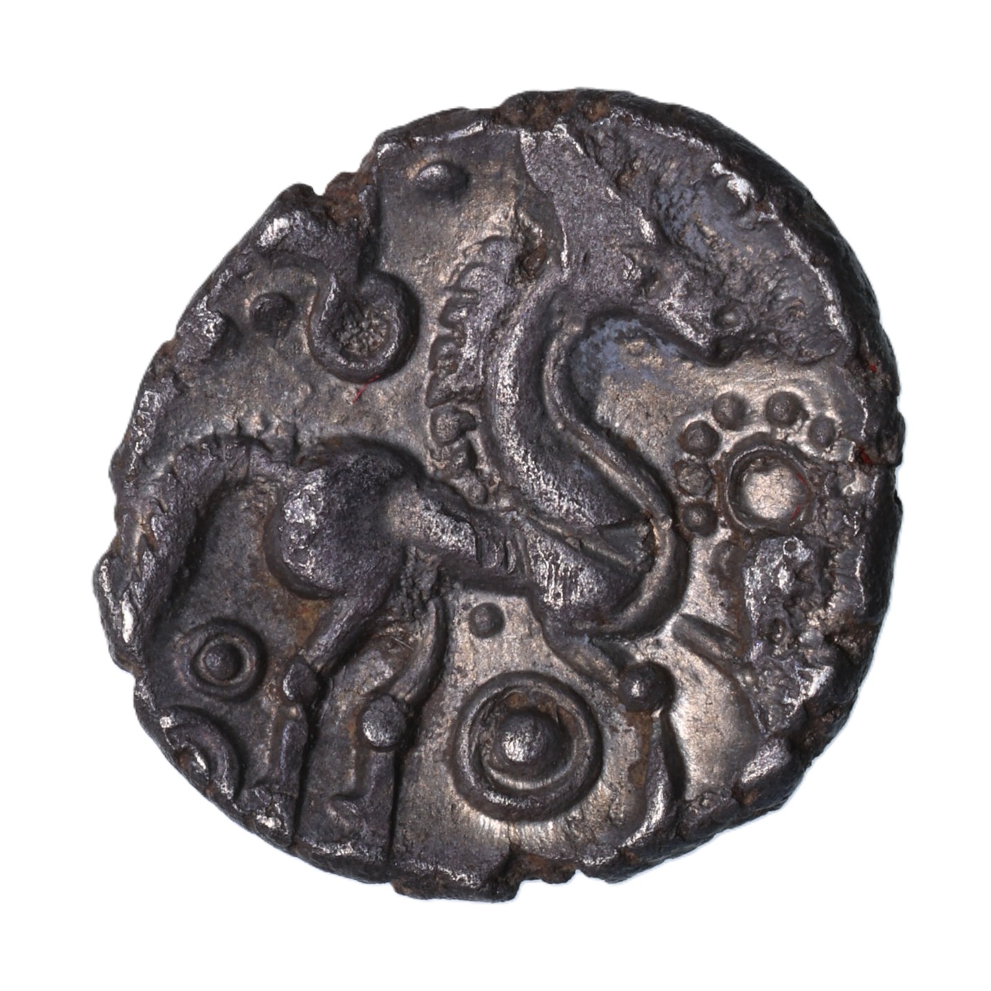 Catuvellauni 1st Century BC Lister's Celtic Head Silver Unit *Extremely Rare* - Image 2