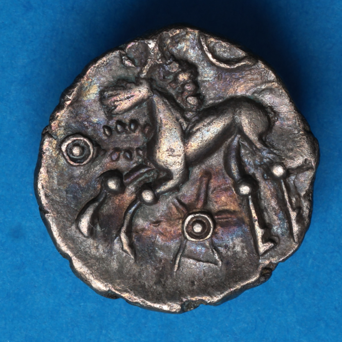 Catuvellauni 1st Century BC Puckeridge Bird Hare Silver Half Unit *Very Rare* - Image 4