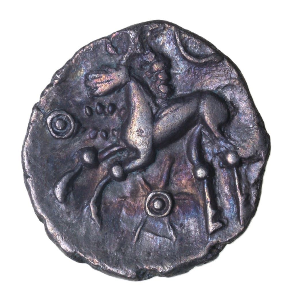 Catuvellauni 1st Century BC Puckeridge Bird Hare Silver Half Unit *Very Rare* - Image 2