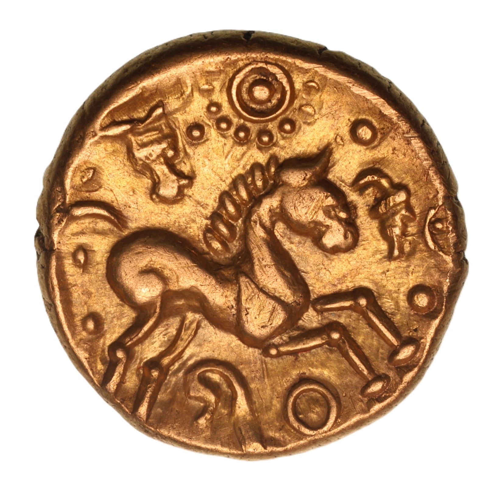 Catuvellauni Tasciovanos c. 25 BC-AD 10 Hidden Faces Gold Stater *Rare*