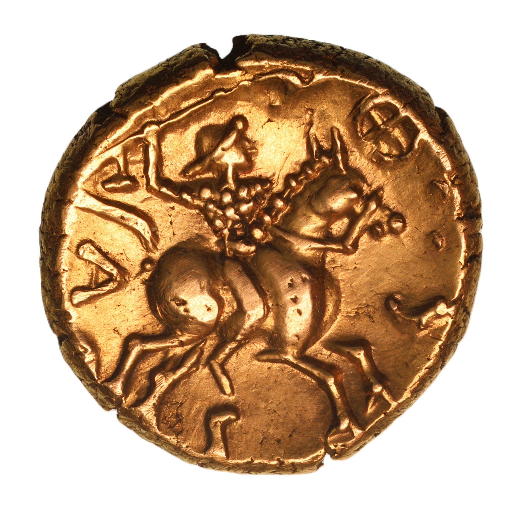 Catuvellauni Tasciovanos c. 25 BC-AD 10 Warrior Gold Stater *Scarce*