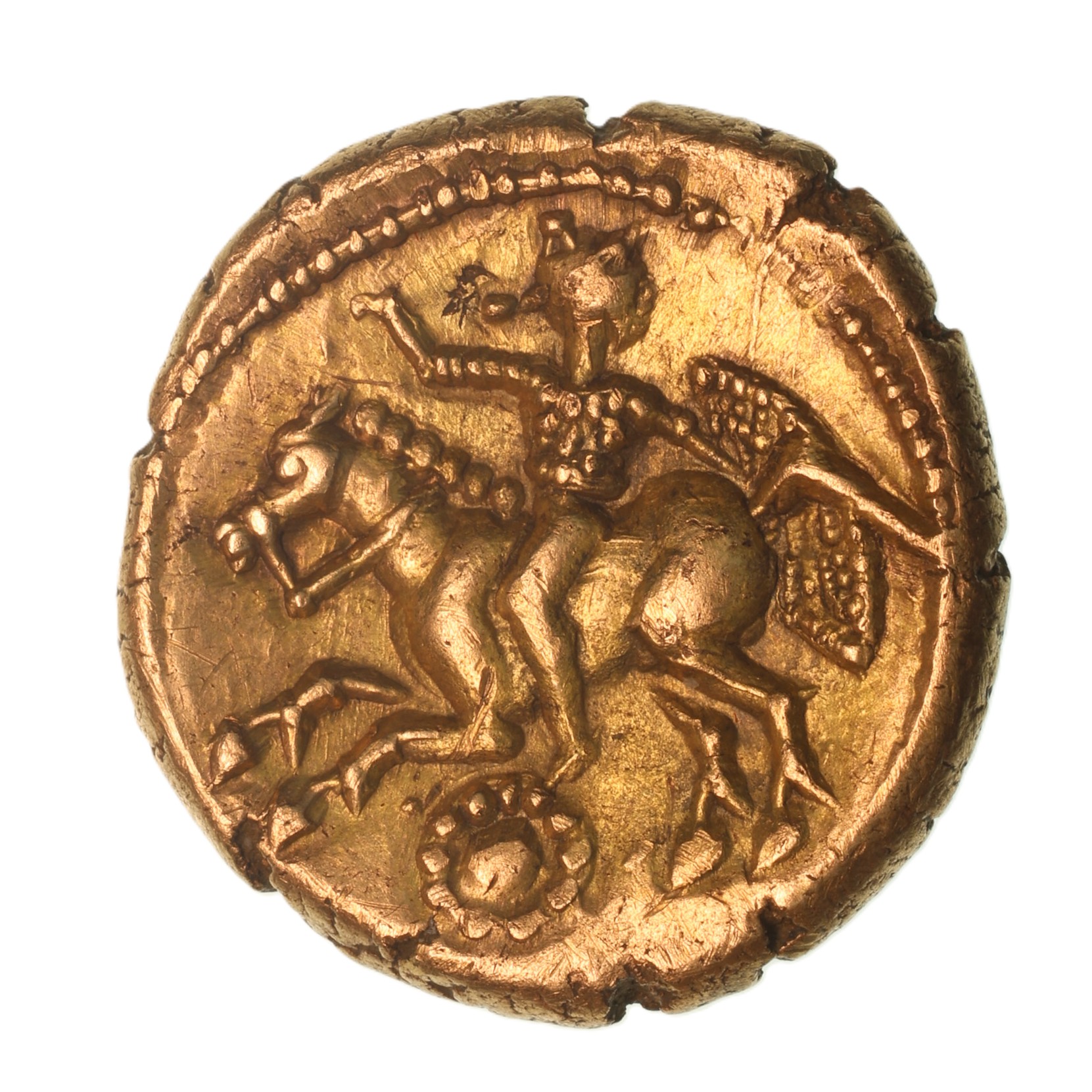 Catuvellauni Tasciovanos c. 25 BC-AD 10 Tascio Ricon Gold Stater *Illustrated in ABC*