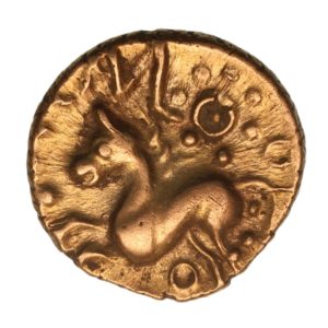 Catuvellauni Tasciovanos c. 25 BC-AD 10 T. Camul Gold Quarter Stater *Extremely Rare*