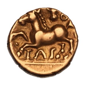 Catuvellauni Tasciovanos c. 25 BC-AD 10 Verlamion  Gold Quarter Stater *Scarce*