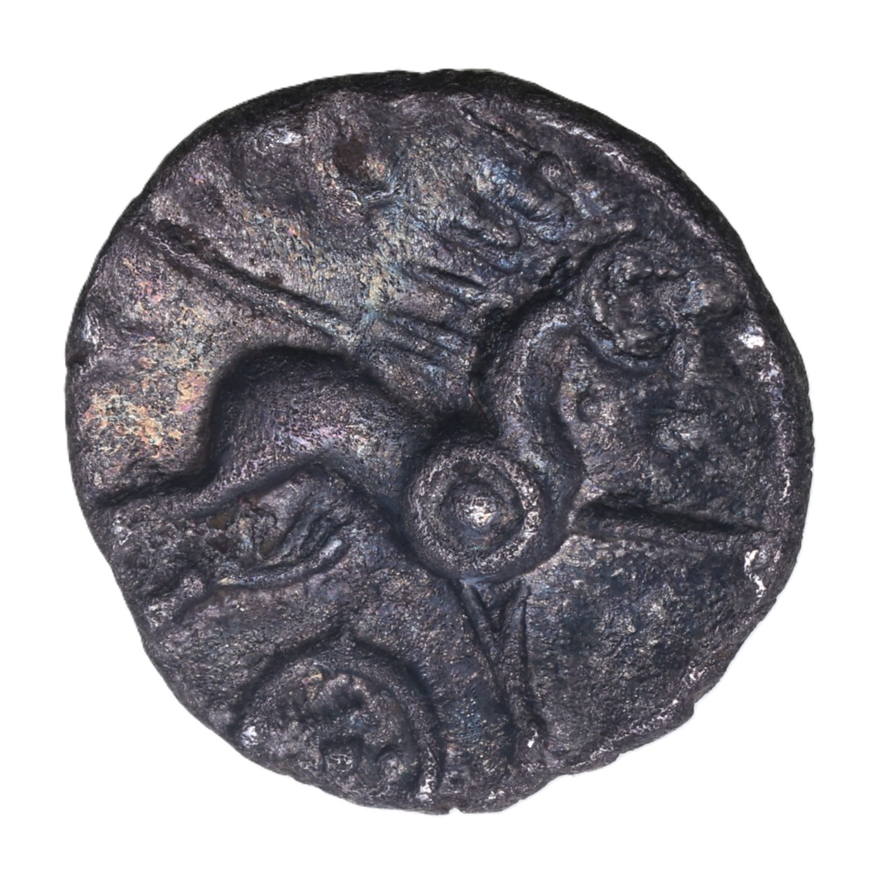 Catuvellauni Tasciovanos c. 25 BC-AD 10 Braided Hair Silver Unit *Very Rare* - Image 2