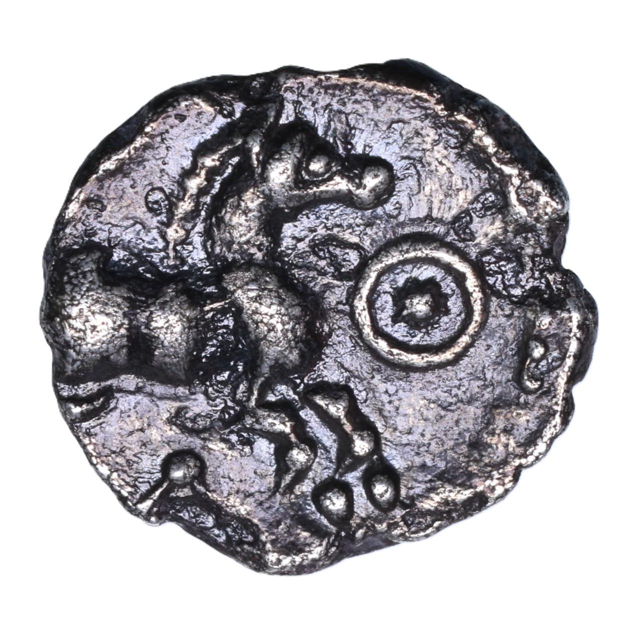 Catuvellauni Tasciovanos c. 25 BC-AD 10 Crescent Silver Unit *Excessively Rare* - Image 2