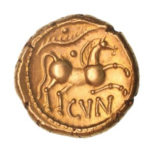 Catuvellauni and Trinovantes Cunobelinus c. AD 8-40 C. Linear Gold Stater *ABC front cover coin*
