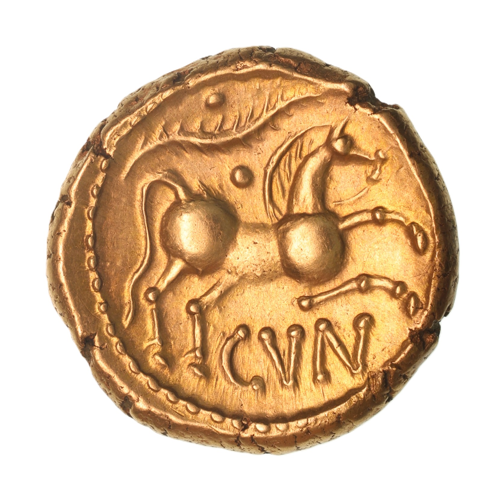 Catuvellauni and Trinovantes Cunobelinus c. AD 8-40 C. Linear Gold Stater *ABC front cover coin*