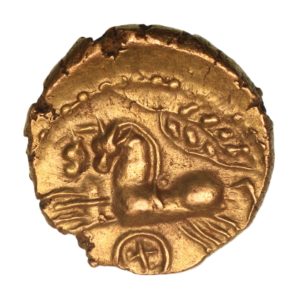 Catuvellauni and Trinovantes Cunobelinus c. AD 8-40 Biga Gold Quarter Stater *Very Rare*