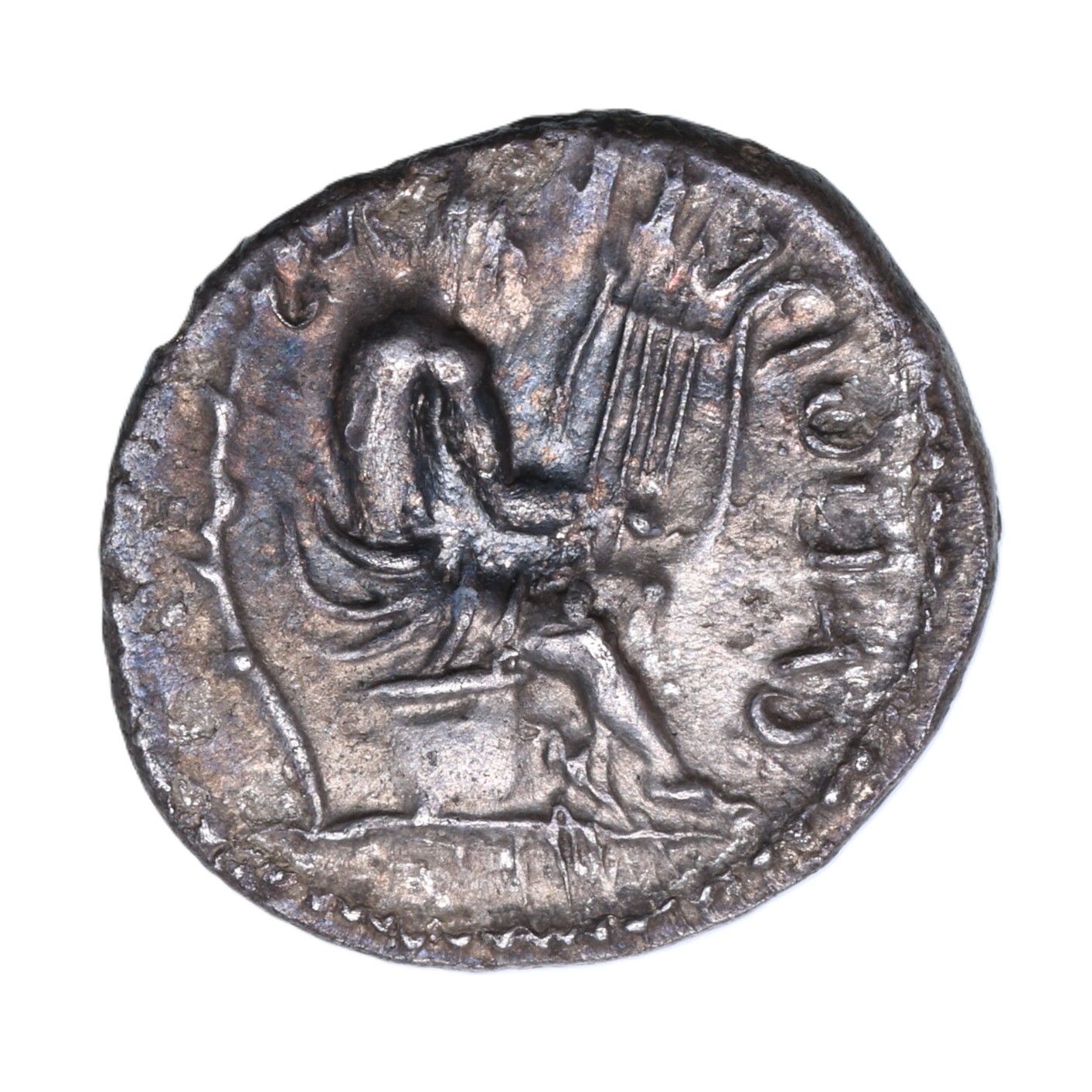 Catuvellauni and Trinovantes Cunobelinus c. AD 8-40 Lyre Player Silver Unit *Very Rare* - Image 2