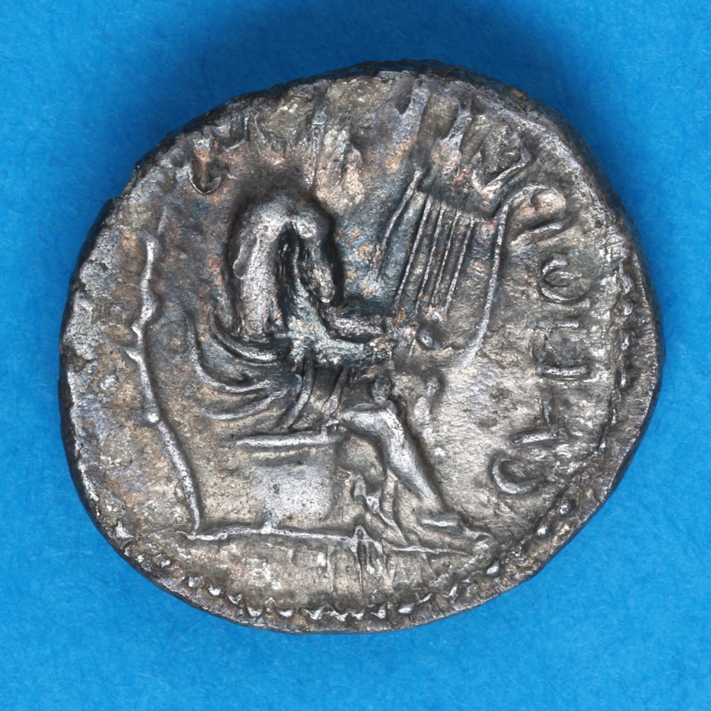 Catuvellauni and Trinovantes Cunobelinus c. AD 8-40 Lyre Player Silver Unit *Very Rare* - Image 4