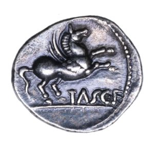 Catuvellauni and Trinovantes Cunobelinus c. AD 8-40 C. Pegasus Right Silver Unit *Extremely Rare*