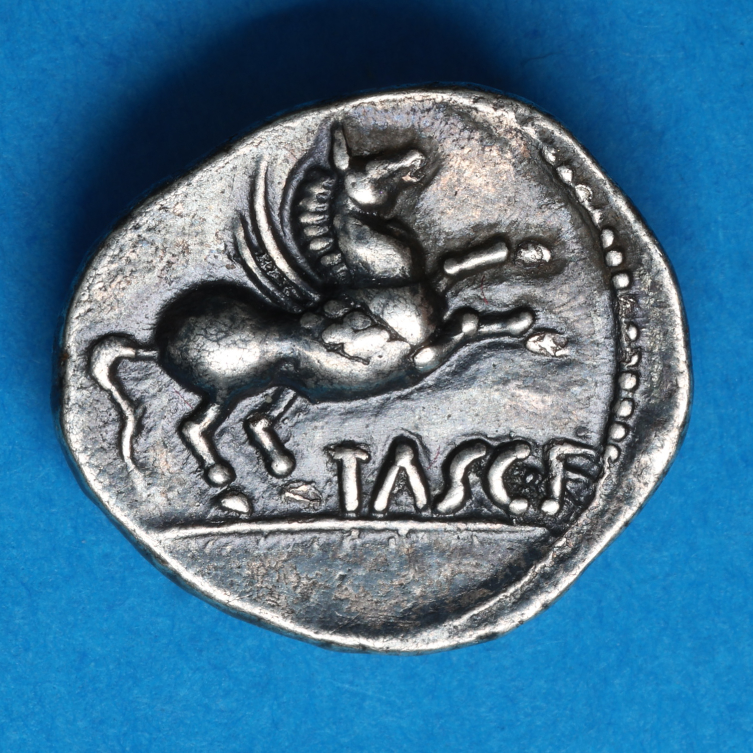 Catuvellauni and Trinovantes Cunobelinus c. AD 8-40 C. Pegasus Right Silver Unit *Extremely Rare* - Image 3