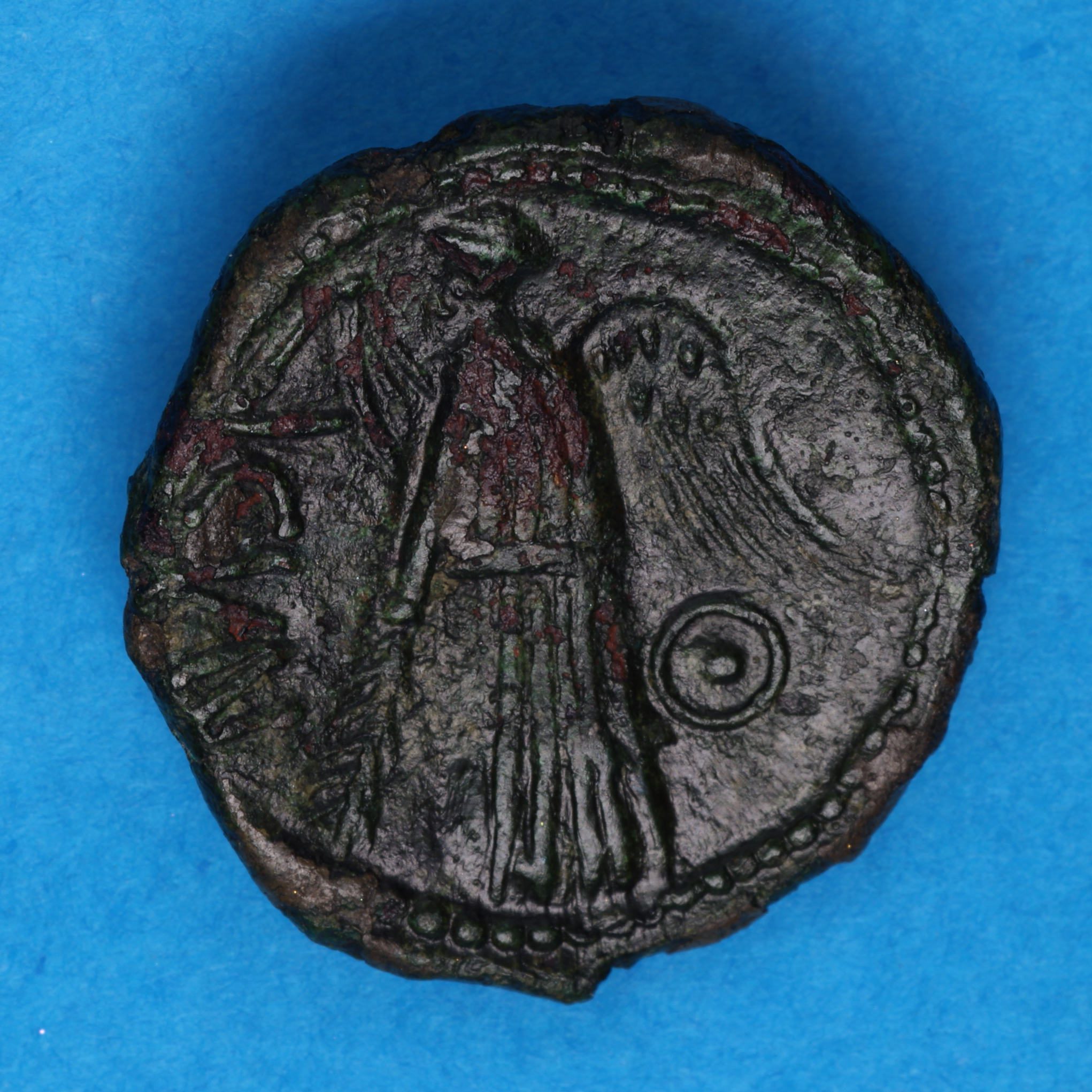 Catuvellauni and Trinovantes Cunobelinus c. AD 8-40 C. Pegasus Victory Left Bronze Unit *Scarce* - Image 4