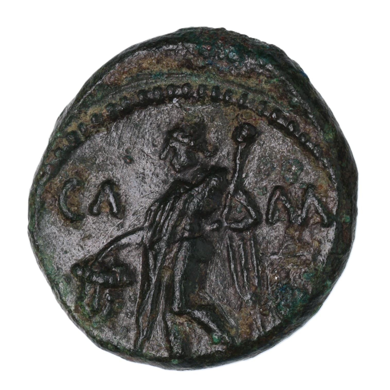 Catuvellauni and Trinovantes Cunobelinus c. AD 8-40 C. Severed Head Bronze Unit *Scarce* - Image 2